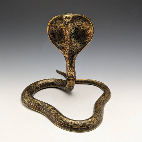 アンティーク コブラ型 真鍮製 懐中時計ホルダー ディスプレイスタンド 高さ15cm